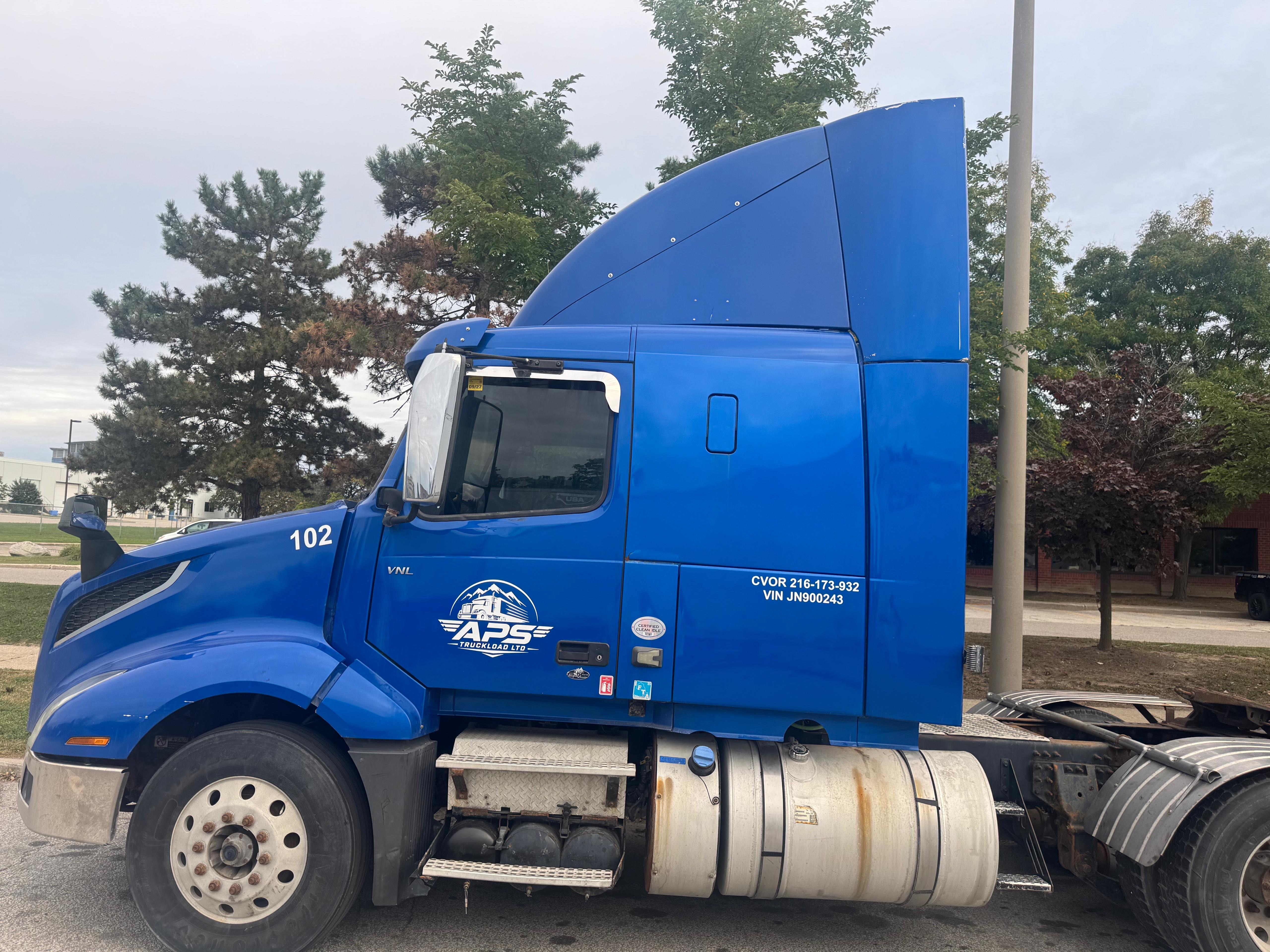 APS Truckload Ltd truck and trailer ready for dispatch